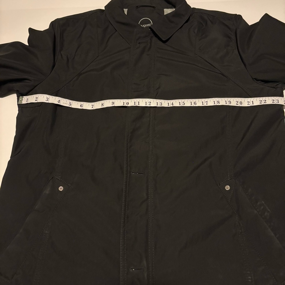 Bugatti Men's Black Single-Breasted Trench Coat, Sz 44R - Picture 12 of 16